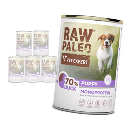 Raw Paleo Puppy Monoprotein 6x400g Mokra Karma Dla Szczeniąt z Kaczką