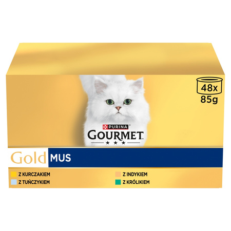 Purina Gourmet Gold Mus 48x85g Mokra Karma Dla Kota Mix 4 Smaków W Musie