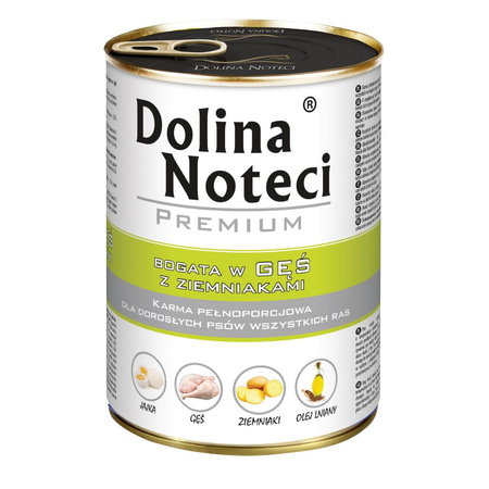 Dolina Noteci PREMIUM bogata w gęś z ziemniakami puszka 400 g Mokra karma dla psa