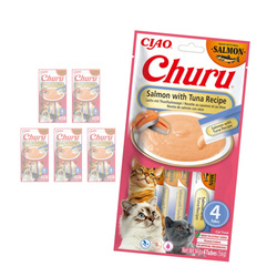 Inaba Cat Churu Salmon With Tuna 24x14g Kremowy Przysmak Dla Kota Pasta z Łososiem i Tuńczykiem