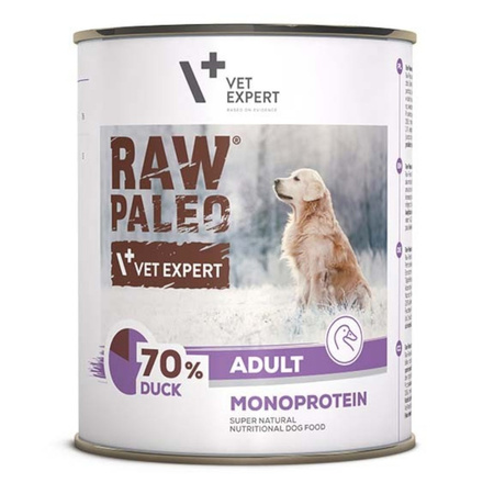Raw Paleo Adult Monoprotein Mix Smaków 12x800g Bezzbożowa Mokra Karma Dla Psa Dorsz Kaczka Wieprzowina