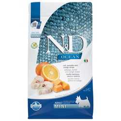 Farmina N&D Ocean Codfish Adult Mini 2,5kg Sucha Karma Dla Dorosłych Psów Małych Ras Z Dorszem Dynią I Pomarańczą