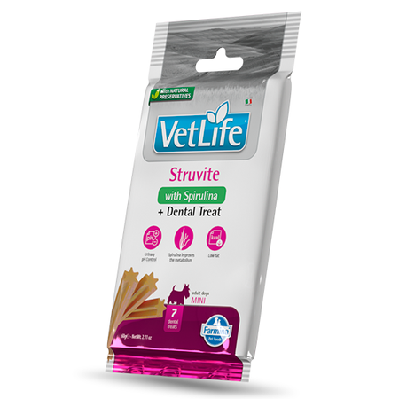 Farmina Vet Life Dental Treat Struvite Mini 60g Przysmak Dentystyczny Dla Psa Na Zdrowe Drogi Moczowe