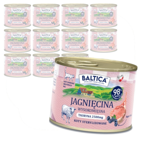 Baltica Smaki Regionów Jagnięcina 12x185g Bezzbożowa Mokra Karma Dla Kotów Sterylizowanych