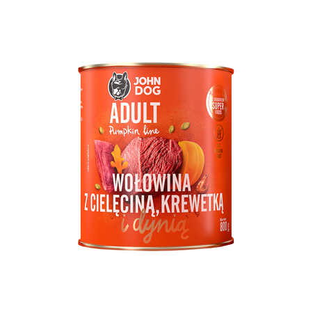 John Dog Karma Mokra Dla Psa Pumpkin Line Mix 6 Smaków 24x800g Dzik Wołowina Indyk Jagnięcina Królik Kaczka