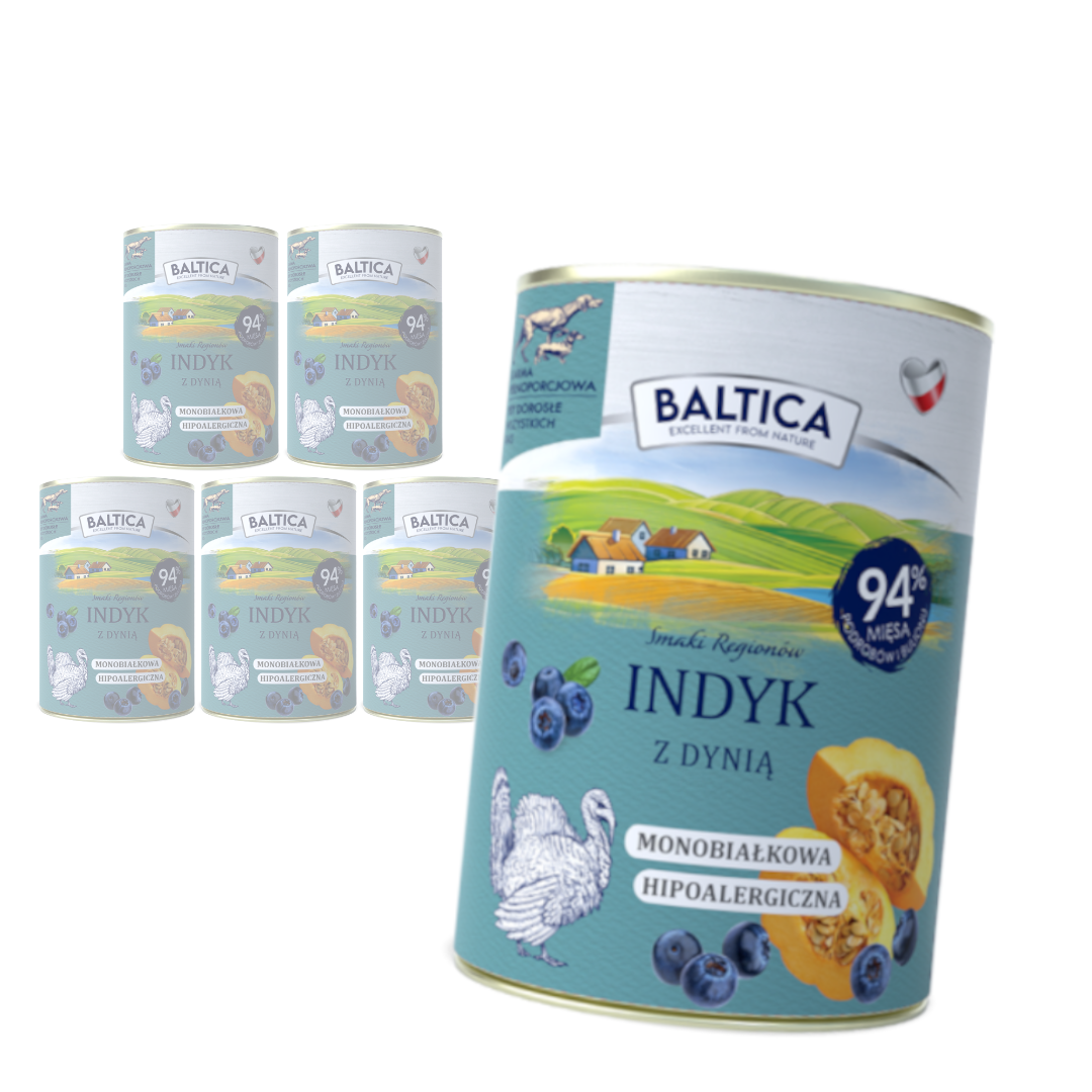 Baltica Indyk z Dynią Bezzbożowa Mokra Karma Dla Psa