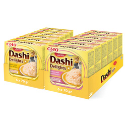 Inaba Cat Dashi Delights Salmon 12x70g Uzupełniająca Karma Dla Kota Bulion Z Łososiem Kurczakiem Serem