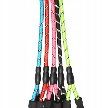 CZARNA MOCNA SMYCZ DLA DUŻYCH SILNYCH PSÓW 1.5m PSA ODBLASKOWA