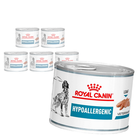Royal Canin Veterinary VHN Dog Hypoallergenic 6x200g Mokra Karma Pasztet Dla Psów z Nietolerancją Pokarmową + GRATIS Przysmak 230g