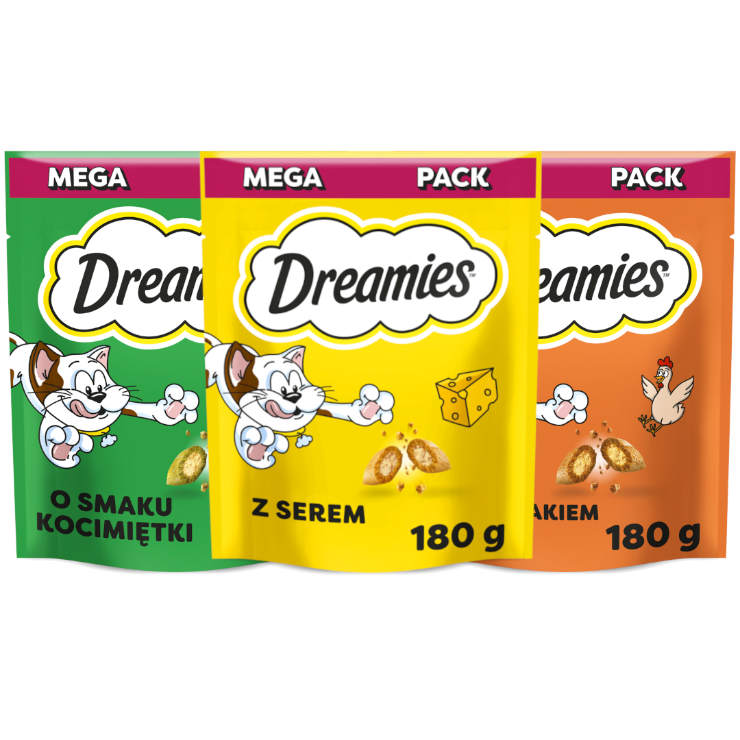 Dreamies Mega Pack Chrupiące Przysmaki Dla Kota Z Kocimiętką Serem I Kurczakiem