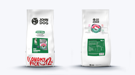 John Dog Good Form ADULT KURCZAK Z WOŁOWINĄ 12kg Małe Rasy - sucha karma dla psów