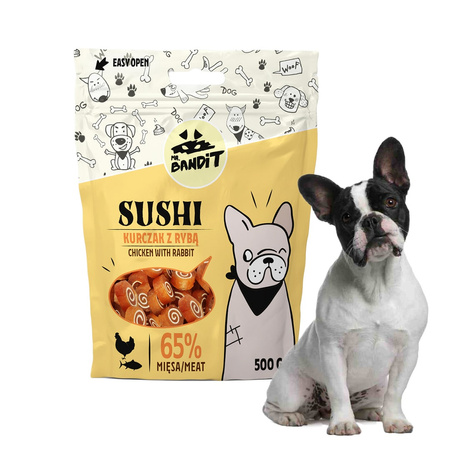 Mr Bandit SUSHI Kurczak z rybą 500g - naturalny przysmak dla psa