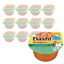 Inaba Cat Dashi Delights 12x70g Uzupełniająca Karma Dla Kota Bulion z Tuńczykiem i Płatkami Bonito