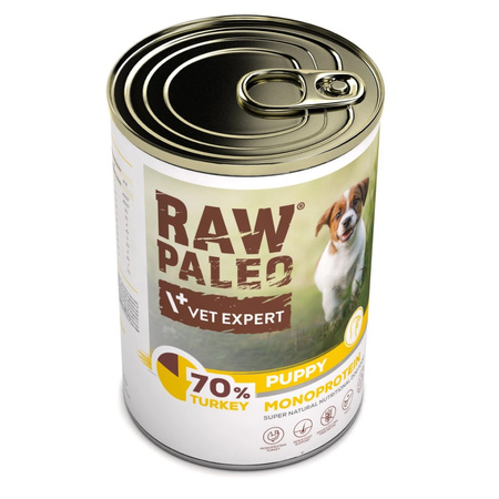 Vet Expert Raw Paleo Puppy Monoprotein Turkey 12x400g Mokra Karma Dla Szczeniąt z Indykiem