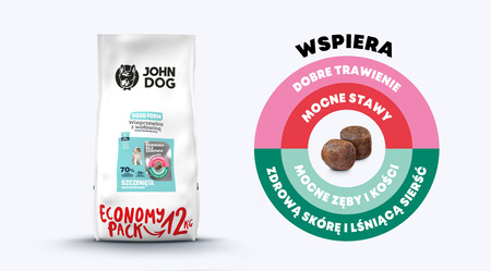 John Dog GOOD FORM PUPPY Wieprzowina z Wołowiną 12kg - sucha karma dla szczeniąt KSIĄŻKA GRATIS