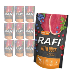 Rafi 10x500g Bezzbożowa Mokra Karma Dla Dorosłych Psów Z Kaczką Żurawiną I Borówką