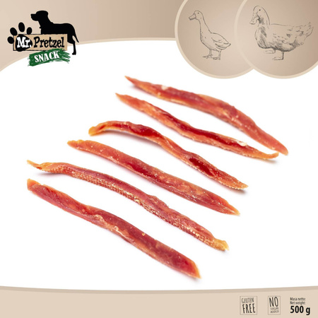 Mr. Pretzel Przysmak Dla Psa Miękkie Paski Z Kaczki 500g