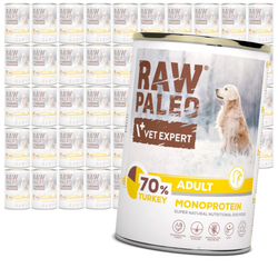 Vet Expert Raw Paleo Adult Monoprotein 48x400g Mokra Karma Dla Psa z Indykiem