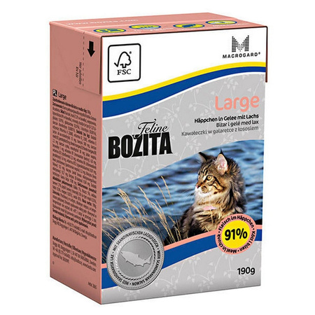 Karma Dla Kota Bozita Feline Large 190g - Kawałki W Galaretce Z Kurczakiem I Skandynawskim Łososiem