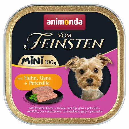 Animonda Vom Feinsten Mini 16x100g Mokra Karma Dla Psa z Kurczakiem Gęsią i Pietruszką