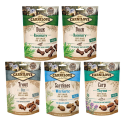 Carnilove Semi Moist Snack 5x200g Miękkie Przysmaki dla Psa Mix 4 Smaków