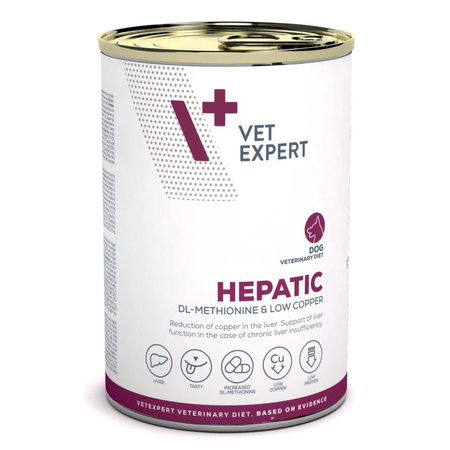 Vet Expert Hepatic Mokra Karma Weterynaryjna Dla Psa Z Kurczakiem 400g Wspomaganie Funkcji Wątroby