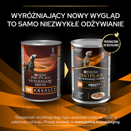 Purina Pro Plan Veterinary Diets Canine OM Obesity Management Mokra Karma Dla Psa Mus 12x400g