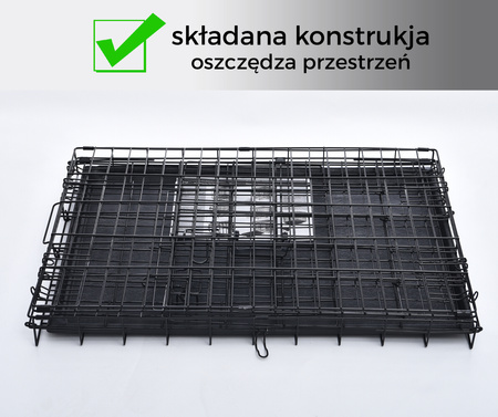 Klatka dla psa kota pupila metalowa 2XL 102*68*75 cm Czarna