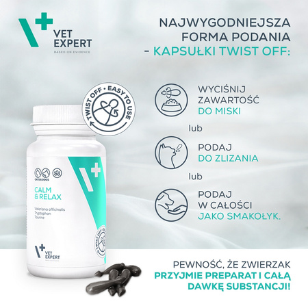 Vet Expert Calm & Relax Suplementy Dla Psa I Kota Objawy Stresu 30szt Kapsułek