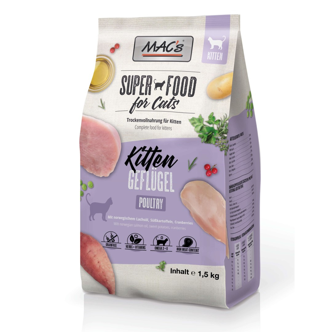 Mac's Cat Kitten Bezzbożowa Sucha Karma Dla Kociąt z Drobiem