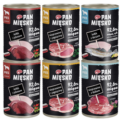 Pan Mięsko Mix 4 Smaków 6x400g Mokra Karma Dla Psów Dorosłych