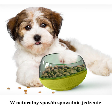 Spowalniająca Jedzenie Miska Dla Psa Na Karmę Niewywrotna Żółta