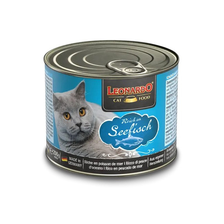 Leonardo Quality Selection Bezzbożowa Mokra Karma Dla Kota Z Rybą Morską 24x200g