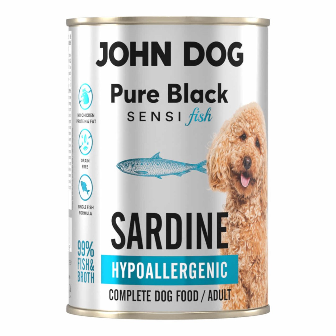 John Dog Pure Black Adult Sensi Fish Hipoalergiczna Mokra Karma Dla Psa Sardynka