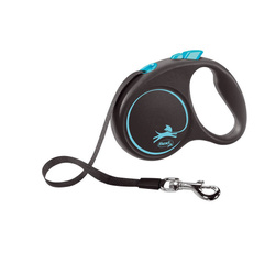 Flexi Smycz Automatyczna Dla Psa Black Design S Taśma 5 M Niebieska