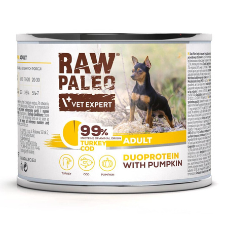 Raw Paleo Adult Duoprotein Mix Smaków 12x200g Mokra Karma Dla Psa