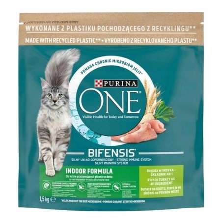 Purina One Bifensis Indoor Formula Sucha Karma Dla Kota Niewychodzącego Z Indykiem 3x1,5kg
