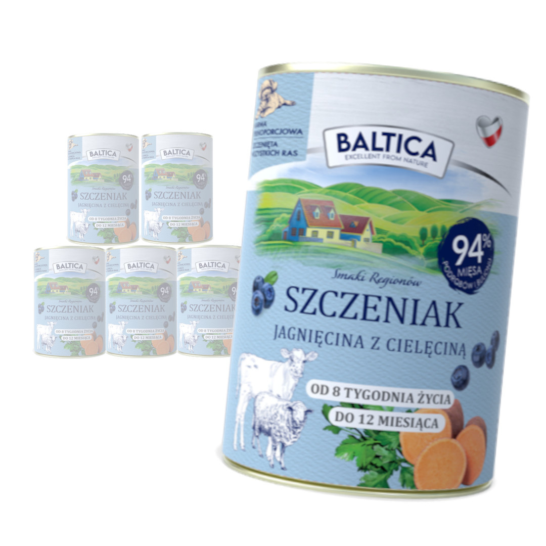 Baltica Monoprotein Szczeniak Jagnięcina z Cielęciną Mokra Karma Dla Psa