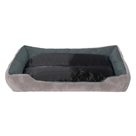 Legowisko Dla Psa XXL - 95x72 cm Szare Pluszowe Prostokątne
