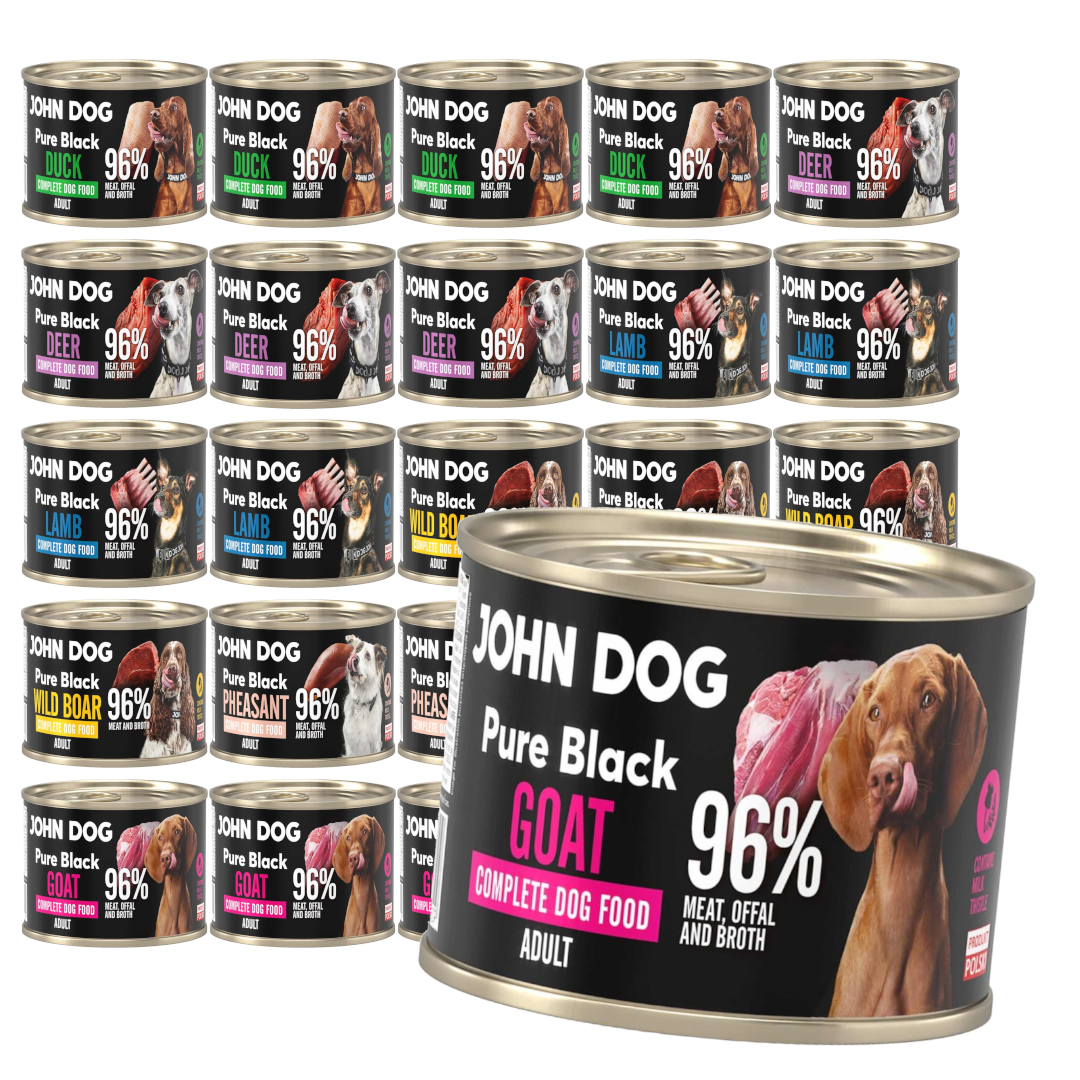 John Dog Pure Black Adult 24x200g Mokra Karma Dla Psa Mix Smaków