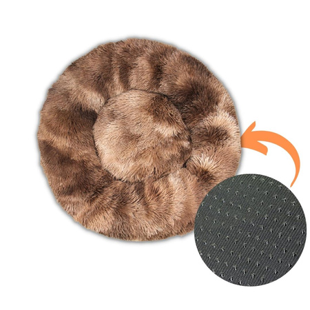 Legowisko Dla Psa I Kota Pluszowe L 70cm Ciepłe Karmelowe