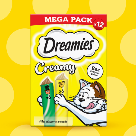 Dreamies Creamy 24x10g Kremowy Przysmak Dla Kota Z Serem I Z Kocimiętką