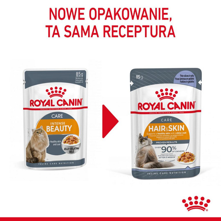 Royal Canin Hair & Skin 6x85g Mokra Karma Dla Kotów Dorosłych w Galaretce Zdrowa Skóra Piękna Sierść