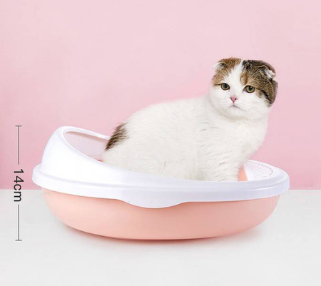 Owalna Kuweta Dla Kota OTWARTA PC-YK08 Rózowa 41x34x9cm + ŁOPATKA GRATIS