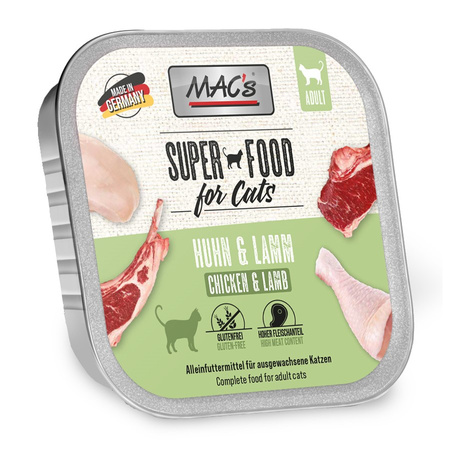 MAC's Tacka 8x100g Bezzbożowa Mokra Karma Dla Kota z Kurczakiem i Jagnięciną