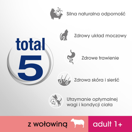 PERFECT FIT Adult 1+ 750g Sucha Karma Dla Kotów Dorosłych Bogata w Wołowinę
