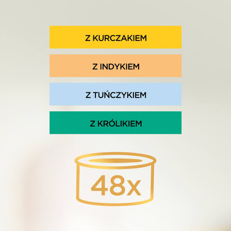 Purina Gourmet Gold Mus 48x85g Mokra Karma Dla Kota Mix 4 Smaków W Musie