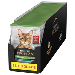 Purina Pro Plan Adult Sterilised Maintenance 26x85g (18+8 GRATIS) Mokra Karma Dla Kota z Wołowiną w Sosie