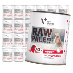 Vet Expert Raw Paleo Adult Monoprotein 24x800g Mokra Karma Dla Psa z Wołowiną