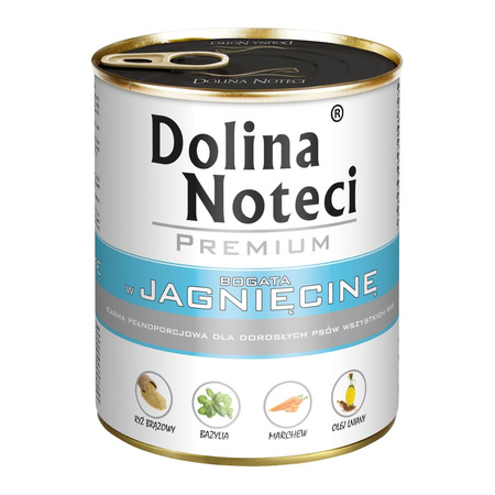 Dolina Noteci Premium Bogata W Jagnięcinę Puszka 8x800G Mokra Karma Dla Psa